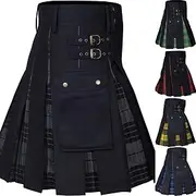 Retro Vintage Punk Gothic Scottish Utility Kilts Men's Celtic Masquerade Party / Evening Adults' Skirts