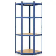 Costway 4-Tier Storage Rack Corner Display Shelves Adjustable Home Office Organiser Shelf Kitchen Garage Blue 1x0.8x1.8m