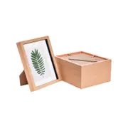Nicola Spring 8" x 10" 3D Box Photo Frames with White 5" x 7" Mount - Light Wood - Pack of 5