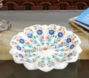 Marble Inlay Flower Bowl – 12"x12" Decorative Masterpiece