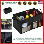Two-Compartment Black Folding Trunk Organizer for Effortless Car Storage