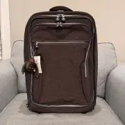 Kipling New York 22" Expandable 2 Wheeled Luggage Monkey Keychain Brown Suitcase