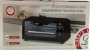 "Chef's Counter" Countertop Toaster Oven 5.44 Qt Black Timer Rack and Pan NEW!