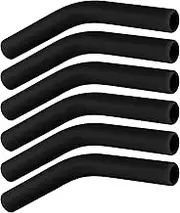 6pcs Silicone Straw Tips, Reusable Straw Tips Covers Replacement Straw Extender Tip Silicone Straw Elbows Tips Fit for 5/16 inch Outer Diameter Metal Stainless Steel Straws (Black)