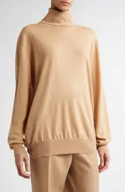 Jil Sander Wool Turtleneck Sweater in Rose Beige at Nordstrom, Size 6 Us