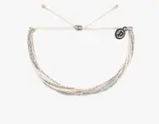 Pura Vida SNOWFALL BRACELET- Silver/Cream/ FAST FREE DELIVERY