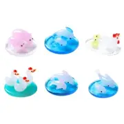 Miniature Glass Aquarium Figurine Desktop Ornament Water Chicken Duck Whale
