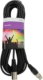 QTX Professional DMX Lighting Leads XLR Plug to Socket 10.0m