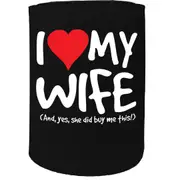 Alcohol Stubby Holder - I Love My Wife And Yes - Funny Novelty Birthday Gift Joke Beer Can Bottle