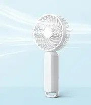 LEMOISTAR Handheld Mini Fan, 3 Speed Powerful Hand Fan, Small Pocket Fan, USB Rechargeable Battery Operated Personal Fan for Women Girl Travel Office Indoor Outdoor White