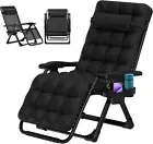 Zero Gravity Lounge Chair, Outdoor Recliner Chair w/Detachable Cushion Cup Holde