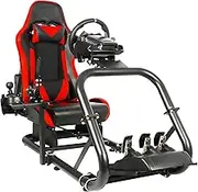 Dardoo Racing Simulator Cockpit-Speed Steering Wheel Frame with Red Ergonomic Racing Seat fit for Logitech G29 G920 G923, Thrustmaster T300RS, Fanatec, PC, PS4, Xbox, without Wheel shifter and Pedal