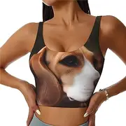 [LHDGBNV] Sports Bras for Women, U Back Removable Womens Tank Tops Cute Beagle Funny Yoga Print Workout Bras