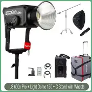 Aputure LS 600x Pro LED Video Light Bi-color 2700K-6500K +Light Dome 150+C Stand