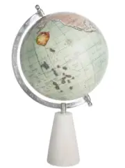 allen + roth Decorative Globe World Aluminum/Marble Modern Earth Map Rotating