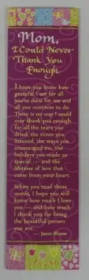 Blue Mountain Arts Bookmark: Mom I Could Never Thank You Enough