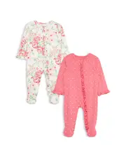 Little Me Girls' Lush Floral Footies, 2 Pack - Baby