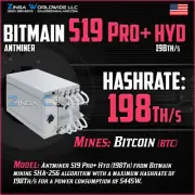 Bitmain S19 Pro+ HYD 198th/s BTC Miner ASIC Mining Rig We Finance