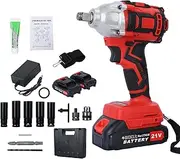 [cdar] 1/2" Cordless Impact Wrench 21V 520N.m Brushless Electric Impact Wrench High Torque Impact Gun with 2 x 1.5Ah Batteries Forward Adjustment Tool