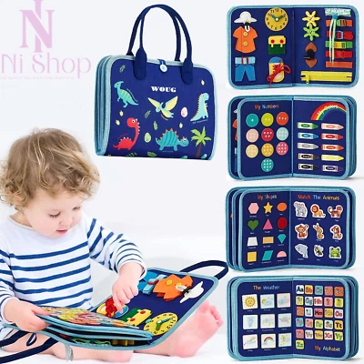 Educational Montessori Busy Board Toddler Baby Learning Training Sensory Toy NEW