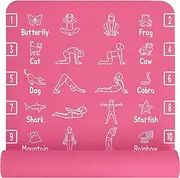 Plyopic Kids Yoga Mat - Non-Slip Lightweight TPE Exercise Mat - Ideal for Boys & Girls (Ages 3-12), Toddlers & Children in Kindergarten, Preschool, School. PVC Free. 6mm Thick. Carry Strap
