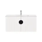 CIBO 900mm White Freshwater Wall Hung Bathroom Vanity With Black Handle