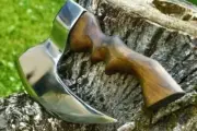 CUSTOM HANDMADE CARBON STEEL PIZZA CUTTER VIKING HATCHET TOMAHAWK HUNTING AXE