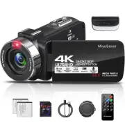 MiyoSavor4K Video Camera Camcorder 44MP 30FPS with IR Night Vision,18X Digita...