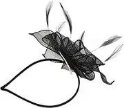 [FOMIYES] Elegant Women Tea Party Headband with Accent Vintage Mesh Fascinator Hair for Weddings Birthdays and Formal Gatherings Stylish Costume Prop Accessory