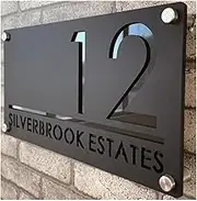 Personalized Address Plate Customized House Number Logo(Black)