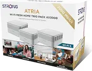 STRONG ATRIA AX3000 Whole Home Mesh Wi-Fi System, Wi-Fi 6 standards Speed up to 3000 Mbit/s, Covers up to 300 m2, 3x Gigabit LAN/WAN Ethernet ports, App Control Seamless Roaming, Simple Set Up(3 Pack)