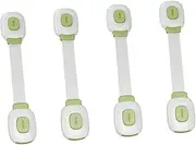 LOORGVEL 4Pcs Safety Cupboard Locks Self Adhesive Protector Lock for Home Fridge Safety Straps Easy Installation for Proofing Cabinet and Safety