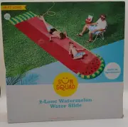 2-lane Water Slide with built in sprinklers, 18 feet long. Watermelon