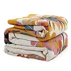 MSGKV Boho Cotton Throw Blanket 60''x80'', 60" x 80" D-flower and Butterfly