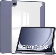[ZORSOME] for Samsung Galaxy Tab A9 Plus 11 inch (2023) SM-X210/X216B/X218 Case Tri-Fold Smart Tablet Case with Pen Holder, Shockproof Case Cover W Transparent Back Shell, Auto Wake/Sleep(Purple)