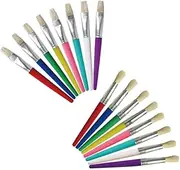 16 PCS Kids Paint Brushes,Bulk Children Paint Brushes Set,Round and Flat Preschool Brushes for Washable Acrylic