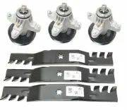 50" Deck Kit 3 PK HD 618-04126 Spindles 3 Heavy Duty Mulching Blades 742-04053