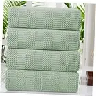 4 Piece Large Bath Towel Set 35"x70" Green Extra Large Bath Sheets Oversized