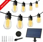 Solar LED String Outdoor Lights Waterproof and Shatterproof 15M-15Bulbs
