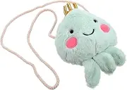 [Beaupretty] Jellyfish Plush Pouch Bag for Change Purse with Stylish Shoulder Strap Durable Material Unique Design Birthday present