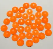 200 Neon Orange Flatback Acrylic Round Rhinestone Gems 8mm No Hole