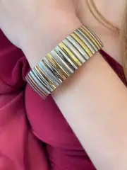 One of a Kind bracelet Italian Silver and Gold bracelet vintage Italian jewelry