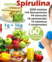 Spirulina Cereal Breakfest Algae Wheat Barley Fiber Healthy Pills Vitamin30x30g