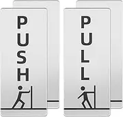 VGOL 2 Pairs Push Pull Door Sign Acrylic Reminder Door Sticker Self-Adhesive Waterproof Vertical Style for Restaurant Bar Hotel Business Store Cafe 12x5x0.25cm