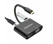 Simplecom Da440 4 In 1 Usb C Multiport Adapter With Power Delivery Usb 3.0 Vga Hdmi