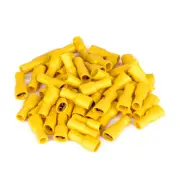 50PCS Yellow Fully Insulated Female Spade Crimp Terminals 6.3MM Wire Connect
