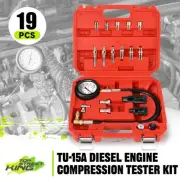 TU-15A Steel Cylinder Diesel Engine Compression Tester Tool Kits 1000 Psi Red