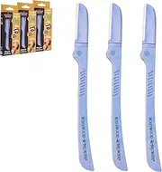 Hollywood Browzer Dermaplaning Blades for Face - Eyebrow Shaping - Remove Unwanted Hair - Exfoliating Tool for Women - Face Razor for Women - Facial Hair Remover - Triple Pack (Amethyst)