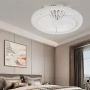 LED Ceiling Fan with Light Dimmable LED Invisible White Ceiling Fan Lamp