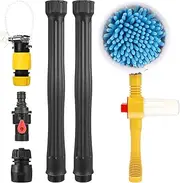 VICASKY Car Wash Brush with Hose Attachment, 360 Car Wash Brush Car Wash Kit Car Cleaning Brush Car Wash Brush with Long Handle, Flow Car Brush Mop Hose Cleaning Brush Car Wash Brush Mop
